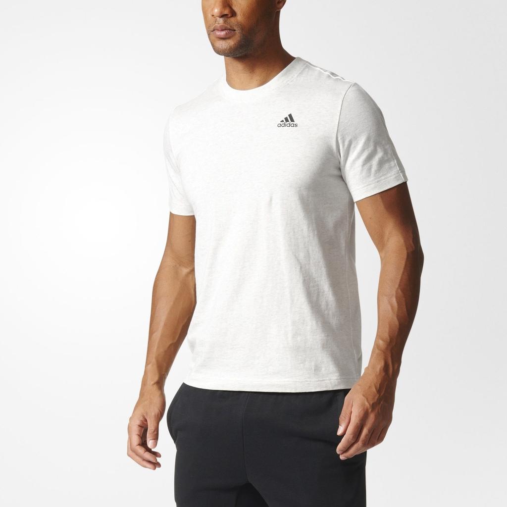 Adidas Plain Minimalist Round Neck Printed Logo Short Sleeve T-Shirt Men Tops White Gray B47356
