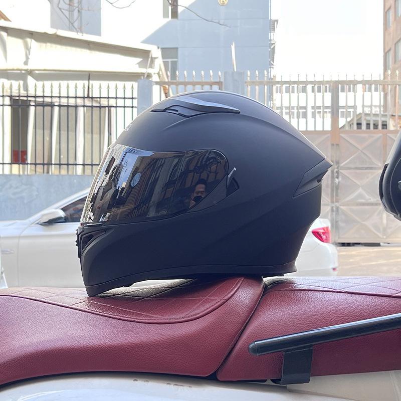 Motorcycle Helmet Full Helmet Can Be Equipped with Bluetooth Headset Men's Four-season Electric Bicycle Riding Helmet