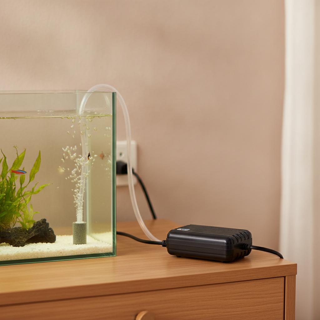 UltraQuiet Aquarium Air Pump for Fish Tanks Single Outlet