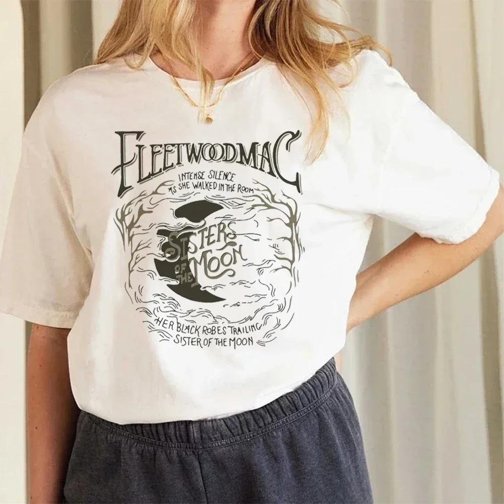 Camiseta vintage Fleetwood Mac Sisters of The Moon con estampado de dibujos animados, divertida, cuello redondo, estilo de moda, estilo Harajuku, informal, para verano y calle