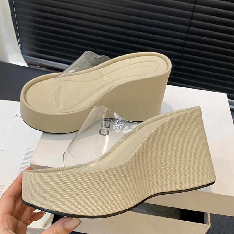 Fashion Ladies High Heels Platform 2024 Summer Footwear Heels Slides Women Pumps Wedges Fashion Shoes Sandals Slippers Female Shoes