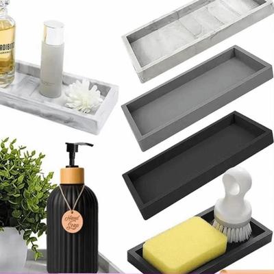 Shatterproof Silicone Storage Tray Thickened Bathroom Vanity Organizer  Bathtub