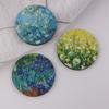 2pcs Van Gogh Art Oil Painting Flowers Car Coasters Cherry Blossoms Non-slip Cup Holder Women Car Interior Decorations