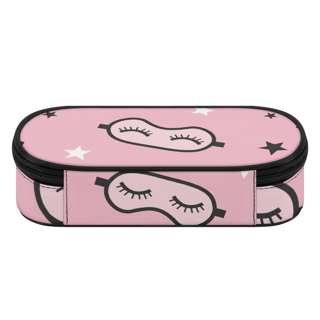 Pen Case Printed Strong Polyester Fabric Full Zipper Closure with Pen Slots Mesh Pocket and Spacious Main Compartment for Students