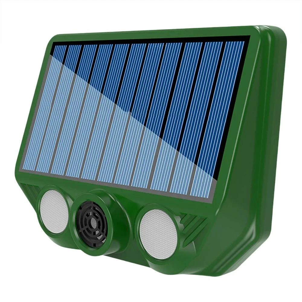 

Solar Powered IP66 Waterproof Animal Repellent Device 500mAh Rechargeable Battery for Outdoor Garden Lawn Pest Control зелёный