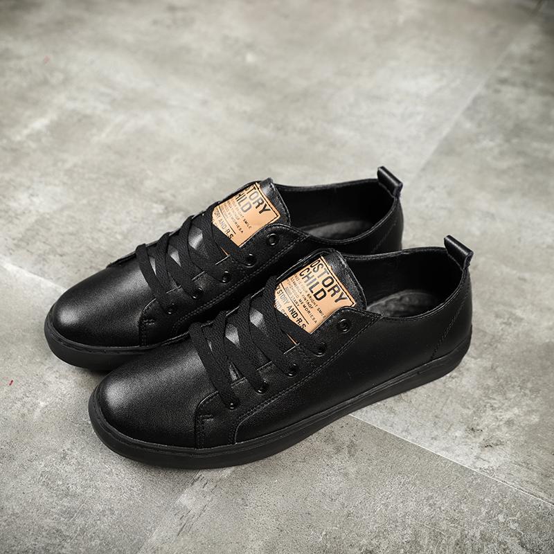 Nieuwe Heren Sneakers met Zachte Zool Casual Leren Buitenschoenen Antislip Heren Gevulkaniseerde Schoenen Handgemaakte Vrije Tijd Wandelschoenen Sneakers