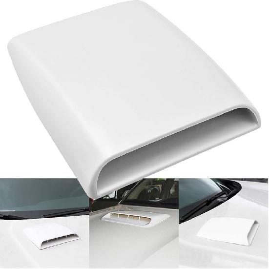 KaTur Universal Car Decorative Air Flow Intake Hood Scoop Vent Turbo Bonnet Cover Carbon Friber белый