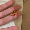 925 Sterling Silver Gold Plated Ring for Women, Red Ruby Color Cubic Zirconia Milgrain Bezel Set Stacking Band Jewelry