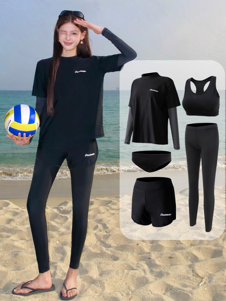 Women's Long-Sleeve Sun Protection Wetsuit Set for Surfing & Snorkeling