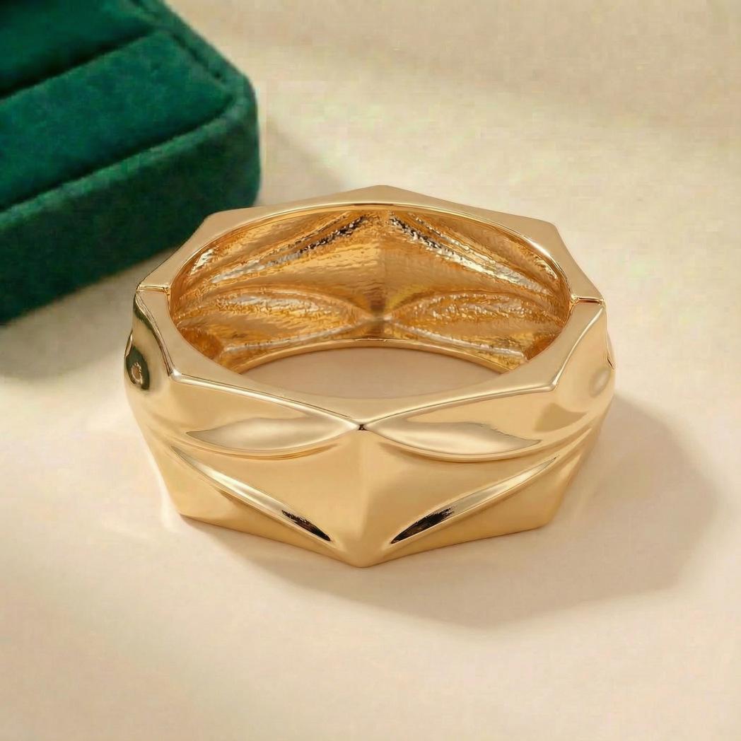 Европейский и Американский Геометрический Тяжелый Металлический Открытый Браслет-Манжета - Минималистичный и Широкий Дизайн