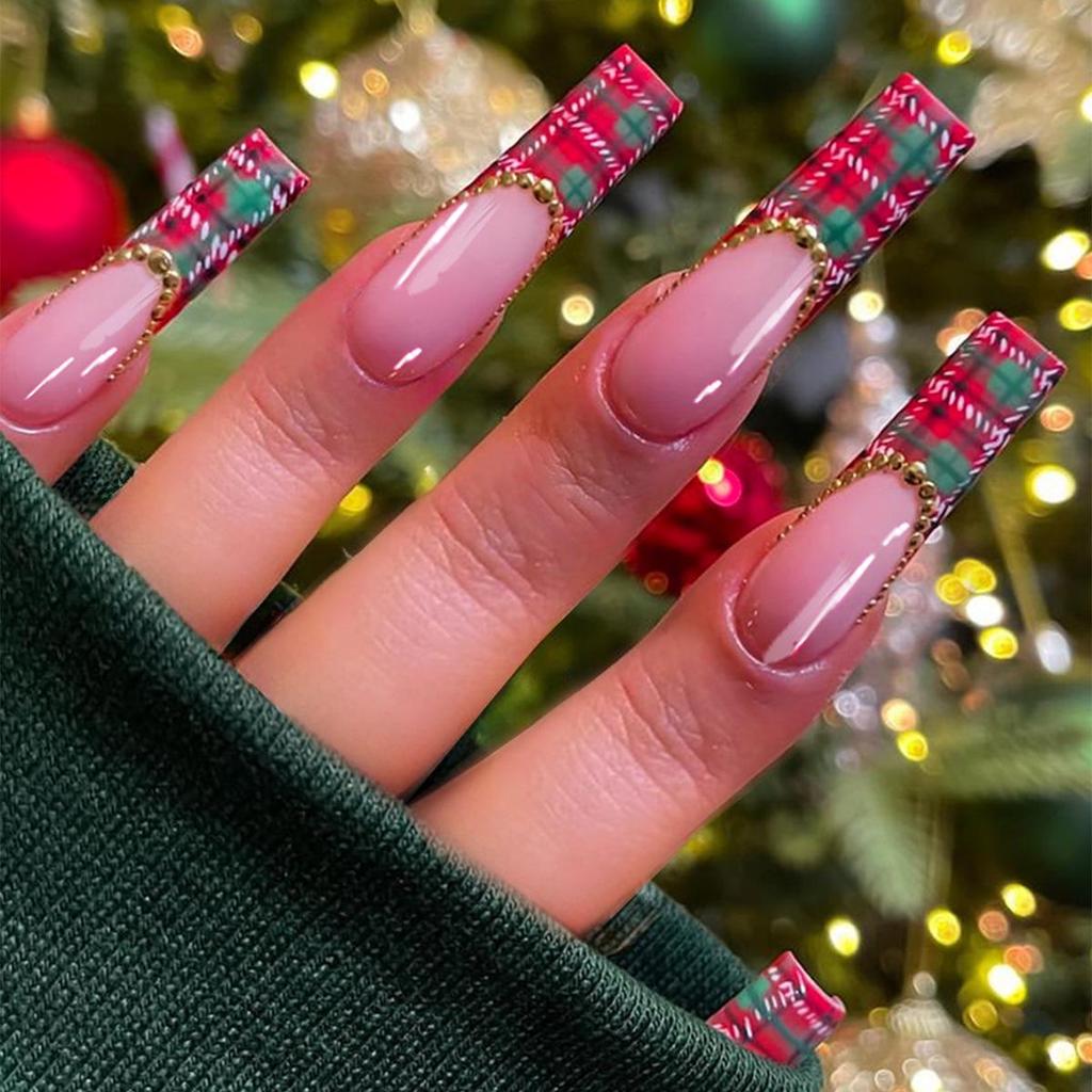 XXL Wearable Nail Stickers - French/European Style, Christmas Edition