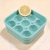 Ice Cube Mold Covered Dust-Proof Silicone Ice Cube Maker with Water-Draining Design 9-Compartment Food-Grade Silicone Football Shape Ice Ball Tray