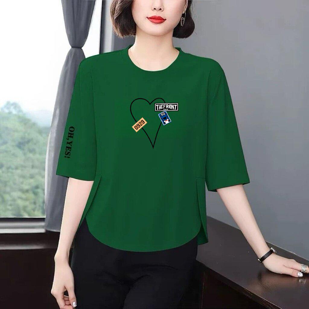 

Women s Summer Stylish Slimming Three-Quarter Sleeve T-Shirt: Flaw-Hiding, Versatile, Age-Reducing Top XL