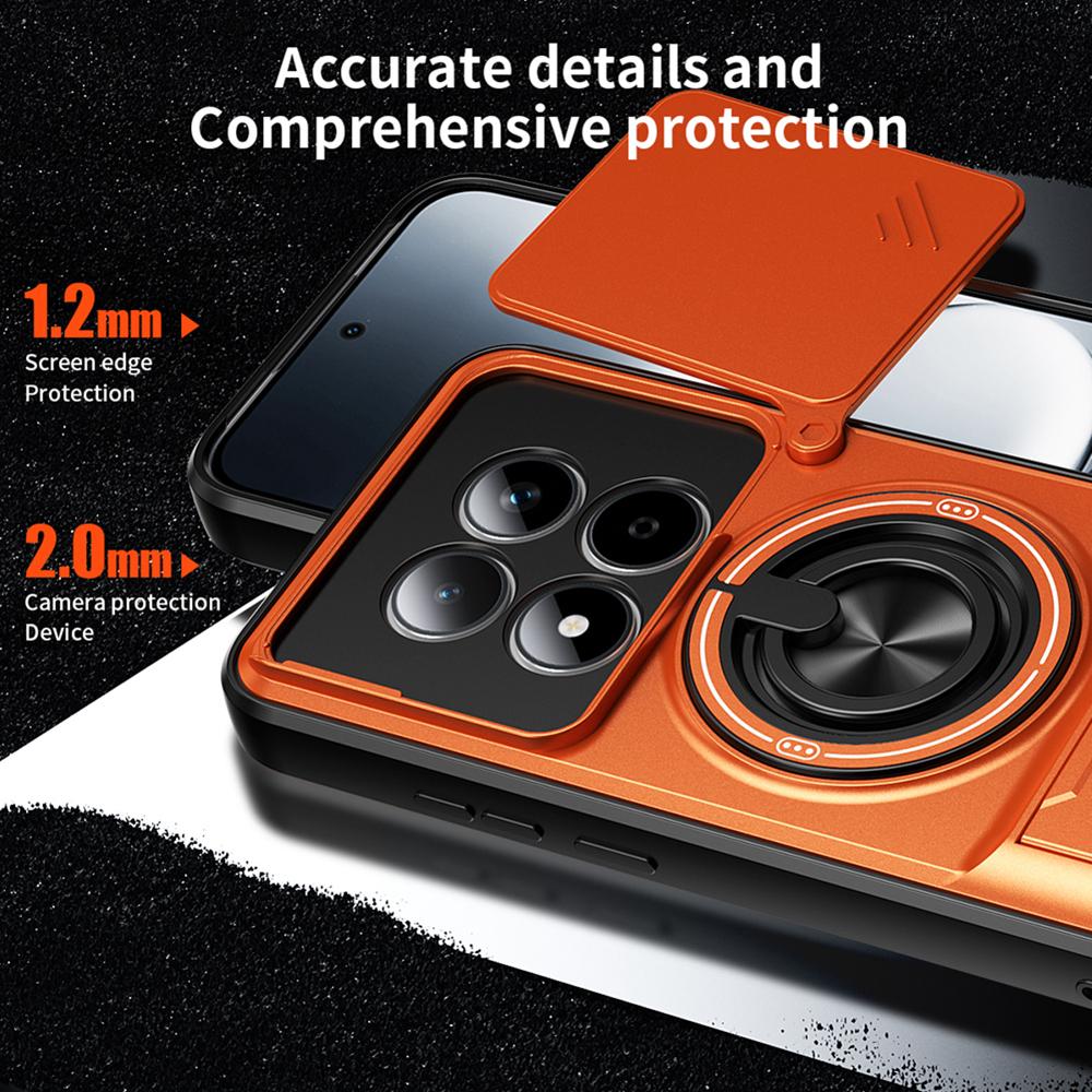 KEYSION Magnetic Phone Case for Redmi Note 15 Pro+ 5G 15 Pro 4G 5G Slide Camera Protection Upright Kickstand Ring Shockproof Back Cover