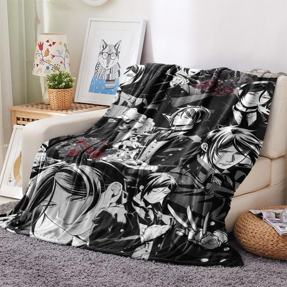 1PC Sebastian Butler Print Flannel Blanket, High quality Comfortable for All Seasons, Home Decor, Warmth and Comfort, Perfect for Christmas Gifts148