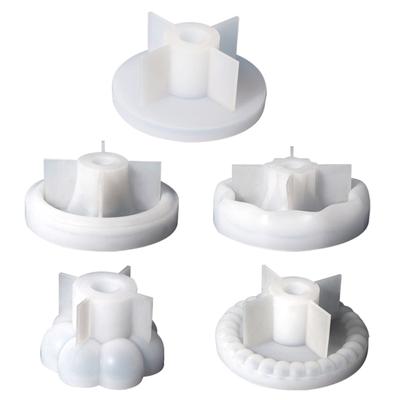 Round Candlestick Silicone Mold Gypsum Plaster Mold Lipstick Holder Tray Mold for DIY Jewelry Organizer Home Craft Decor