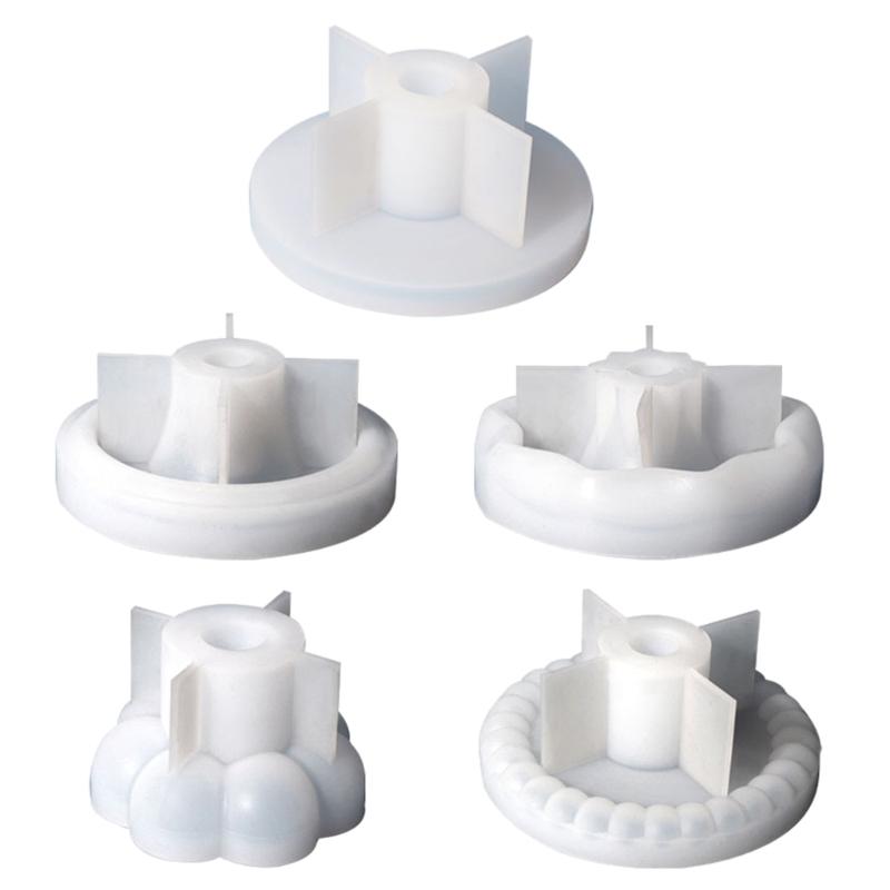 Round Candlestick Silicone Mold Gypsum Plaster Mold Lipstick Holder Tray Mold for DIY Jewelry Organizer Home Craft Decor