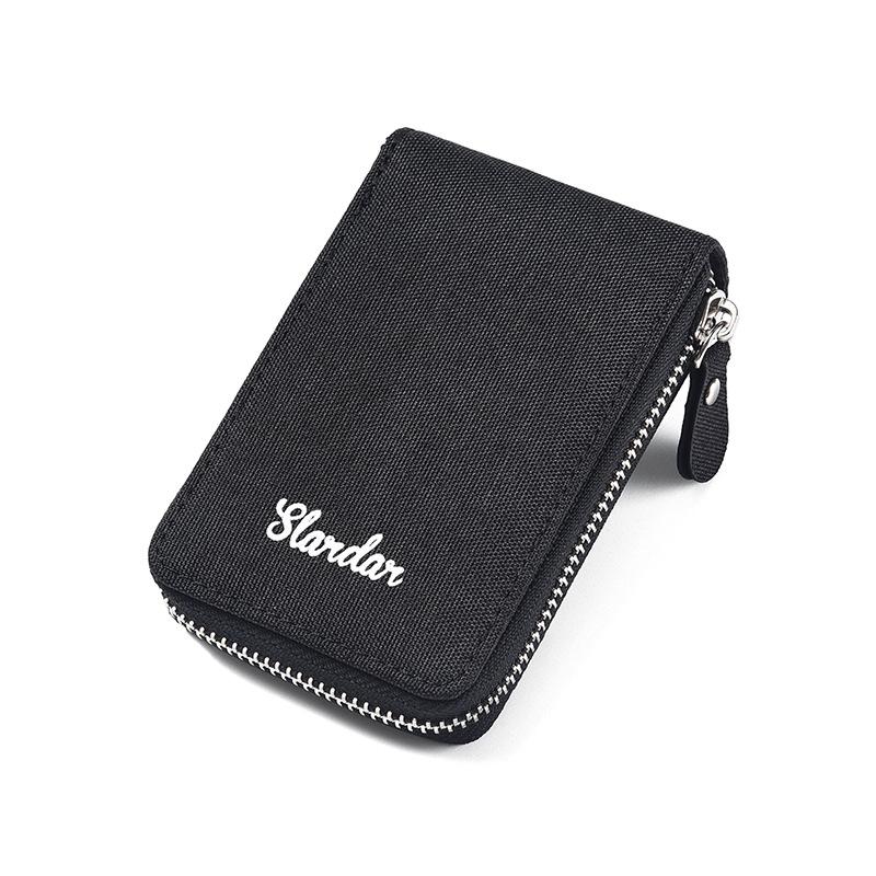 

Large capacity small card bag men s canvas cover with multiple card slots, anti ultra-thin demagnetization certificate bag clip