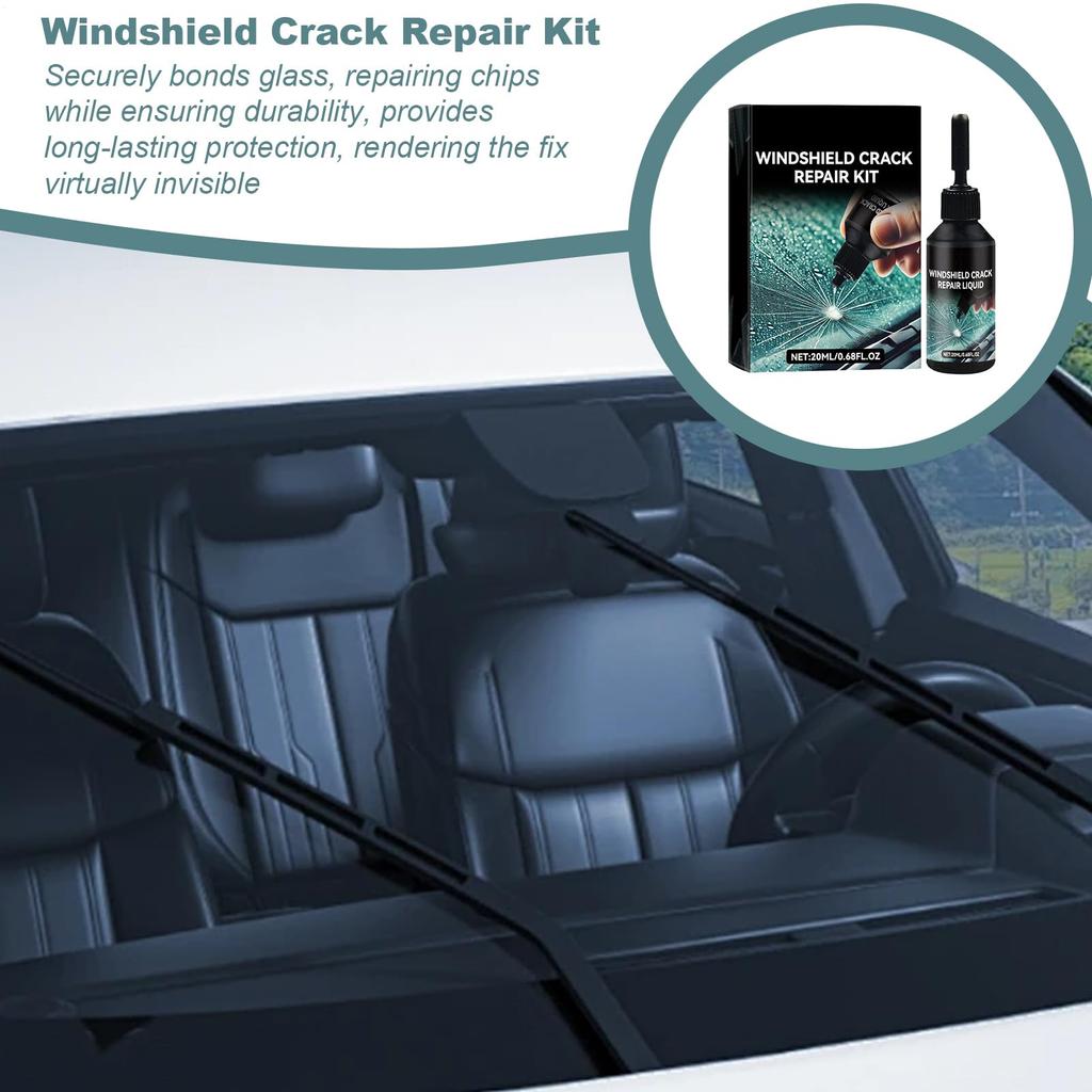 Windshield Crack Repair Kit - 20ml, Glass Glue, Transparent, Auto Repair, Screen Repair, Mirror
