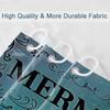 Ocean Shower Curtain Mermaid Bathroom Curtains 60Wx72L Inch Teal Blue Funny Wash Your Tail Bathtub Bubbles Sea Bath Soap Vintage