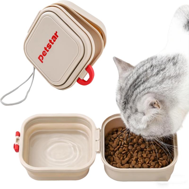 Outdoor Collapsible Double-layer Pet Bowl New Arrival Portable Dog Cat Feeding Water Bowl Travel Foldable Food Water Container