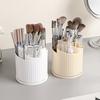 360 Rotating Makeup Brush Holder 5 Slots Cosmetic Organizer Flower Design Spinning Makeup Brush