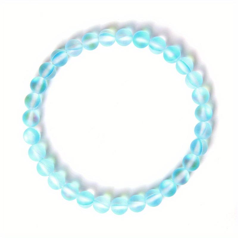 

6mm Fashion Women Bracelet High Luster Matte Moonstone Bracelets 6mm Rainbow Glass Beads Bangle Handmade Stretch Jewelry Gifts озеро синий