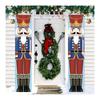 1 Pair, Nutcracker Christmas Decorations Outdoor Xmas Decoration - Life Size Soldier Model Nutcracker Banners For Front Door Porch Ga