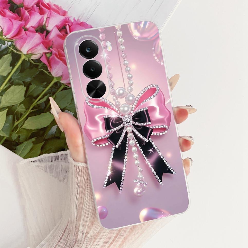 New Fashion Luxury Flower Butterfly Girly Painting Phone Case For Realme P4X RMX5108 Casing Soft Silicone Clear Back Cover