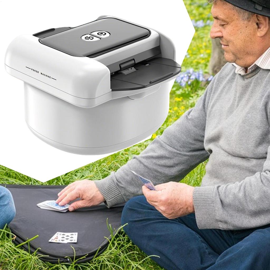 Card Shuffler 2 Deck Card Shuffler Professional Machine With 2 Mode Rechargeable Dispenser For Poker Board Game Gambling Playing