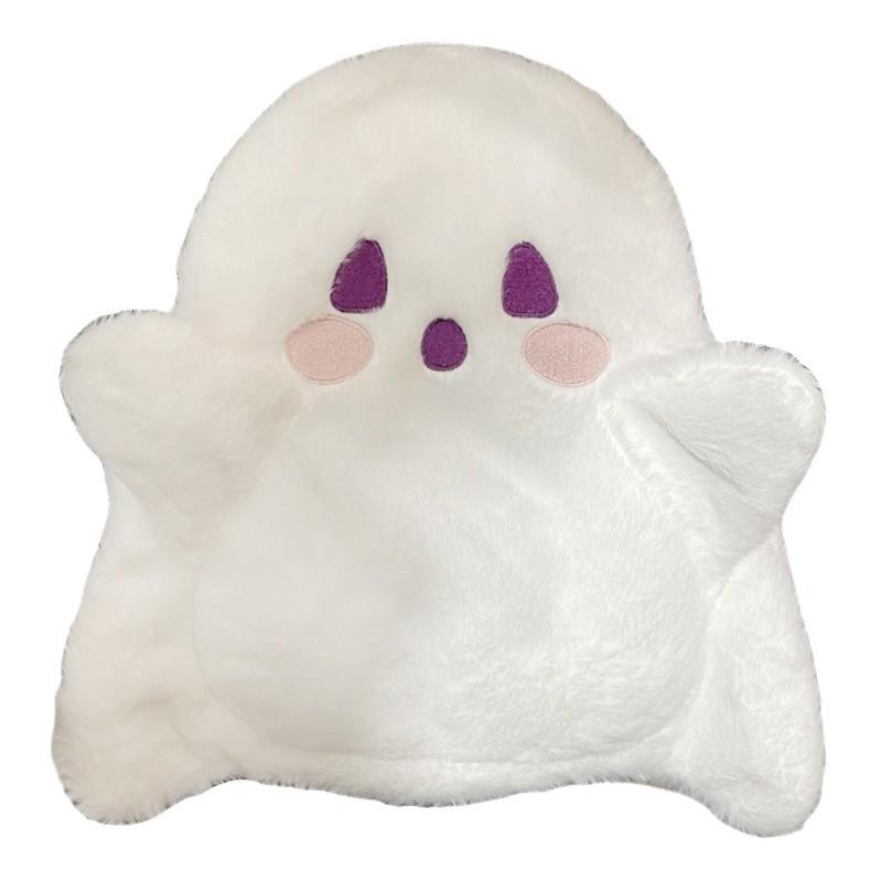 Plush Ghost Cartoon Student Backpack With Storage For Daily Use Girls