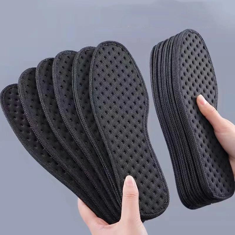 Bamboo Charcoal Deodorant Insoles Mesh Breathable Absorb-Sweat Shoe Pads Woman Men Shock Absorbing Soft Insole Shoe Accessories