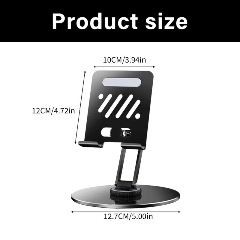 Aluminium Metall Tablet Ständer Halter mit 360 Grad drehbarer Basis Verstellbar Geeignet für Videokonferenzen Film schauen