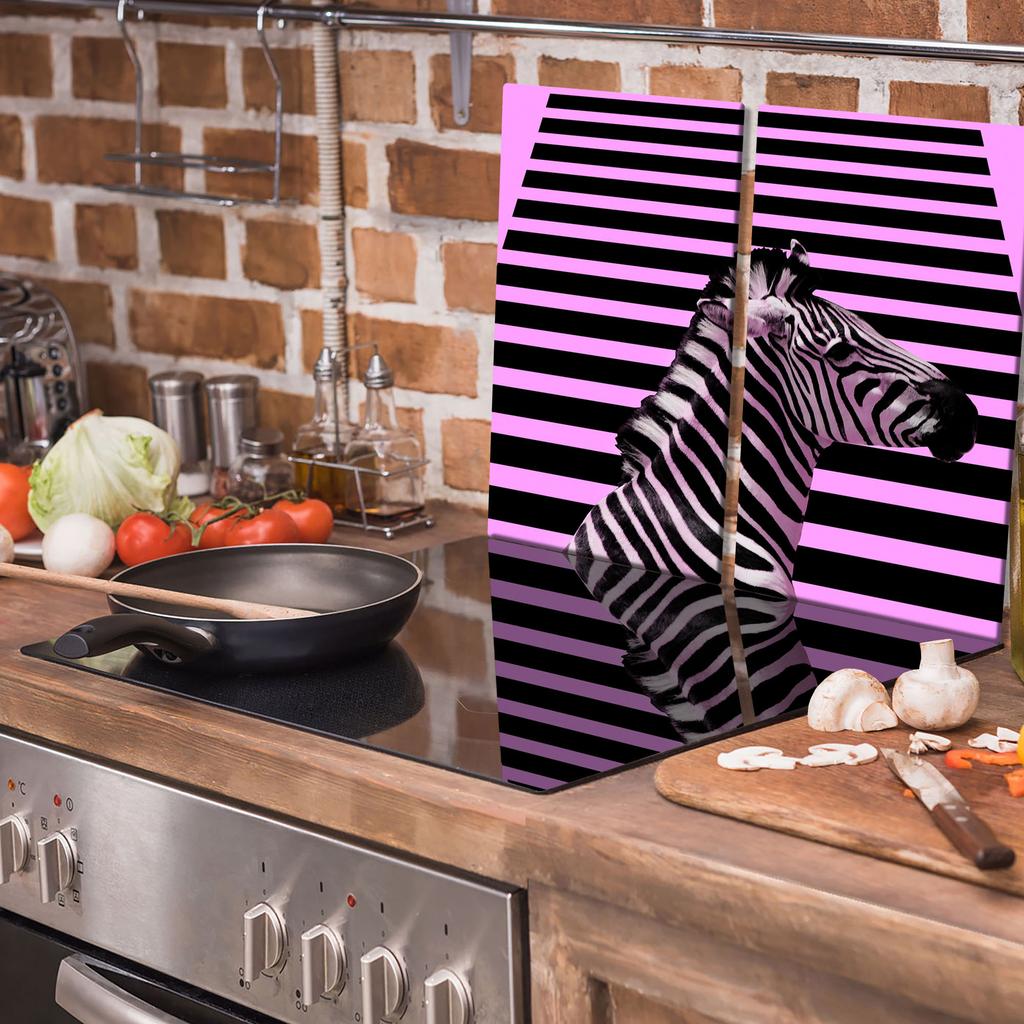 Szklana Deska Do Krojenia 2X 30X52 Zebra