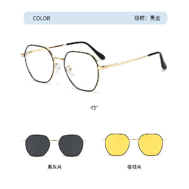 New Summer Polarized Magnetic Clip-On Sunglasses for Men and Women, Dual-Use Polygonal Patch Sunglasses, Can Be Paired with Prescription Glasses