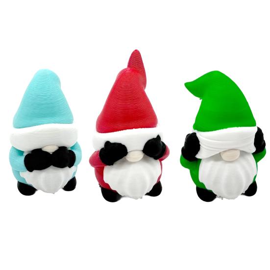 1/3Pcs 3D Printed Christmas Gnome Ornament No See Hear Speak Mini Faceless Dwarf Figurine Statue Sculpture Home Office Desktop Decoration