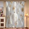2 Pieces, Christmas Ball Snowflake Curtains - Semi Blackout - Suitable for Living Room, Bedroom, Kitchen, Christmas Home Decorat