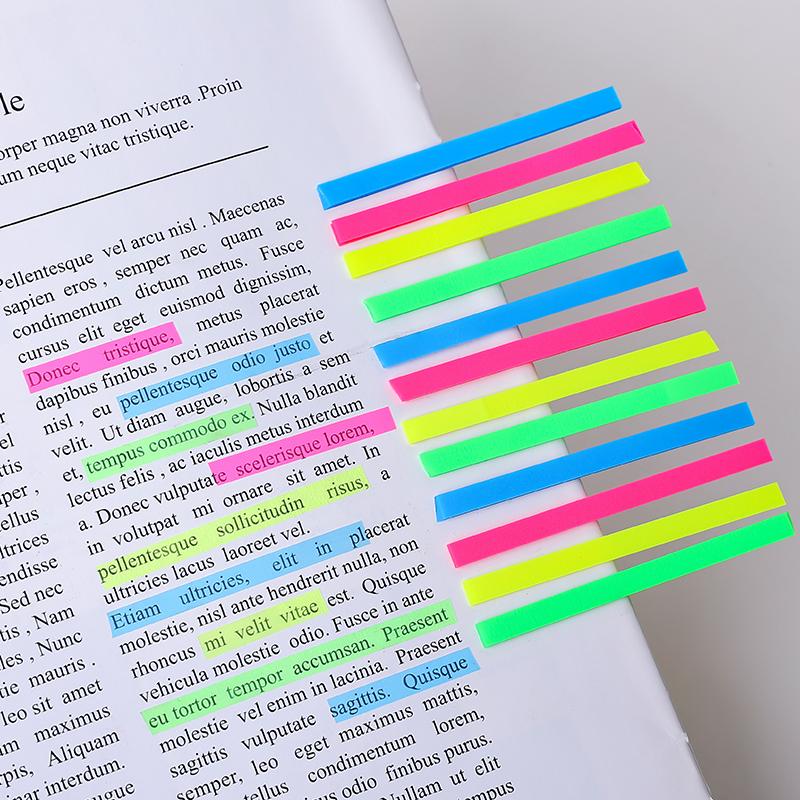 1pcs Fluorescent Sticky Strips 160 Sheets PET Transparent Memo Pad Index Stickers for Book Home Office