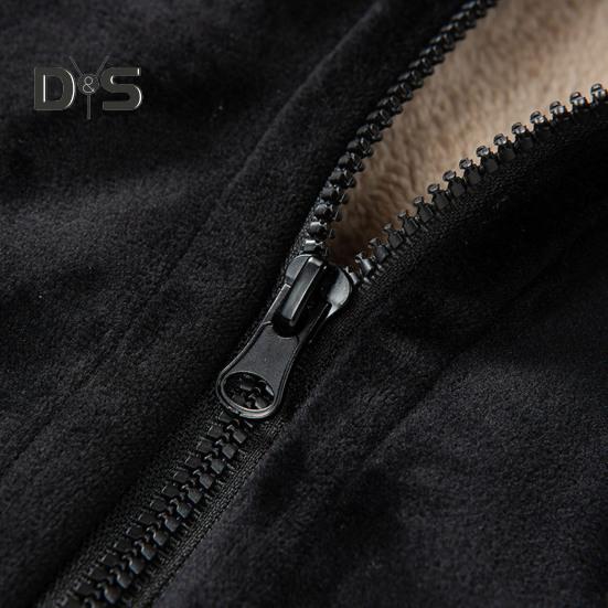 Men Vest Coat V-Neck Sleeveless Solid Color Velvet Lined Vest Coat with Pockets Zipper Closure Thickened Warm Bottoming Waistcoat