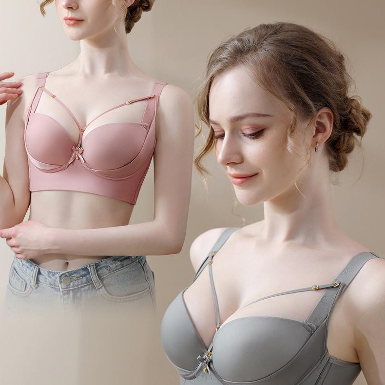 Smooth and Sexy Bra Women's Plus Size Bra Gathered Bra Anti Sagging Bra No Steel Ring Adjustable Accessory Bra