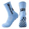Non-Slip Mid-Calf Sports Football Socks with Terry Bottom and Round Silicone Grip