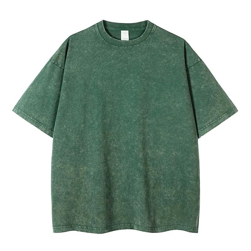 Hell Vinatge Washed Blank Tshirts Men Women Loose Cotton Short Sleeve Hip-hop Street T-shirts Top Tee Star