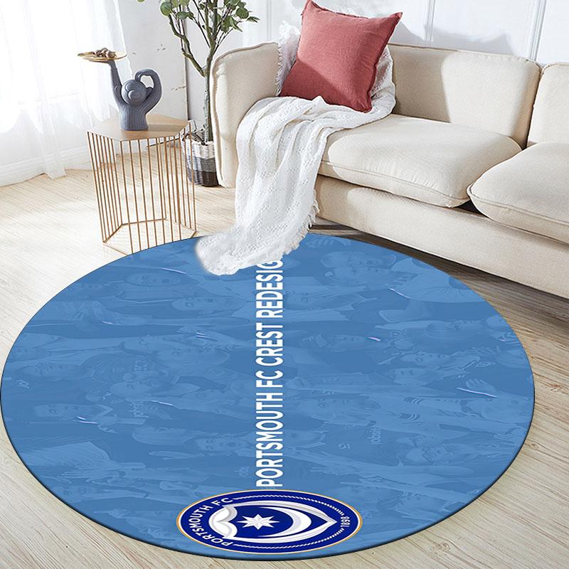 Portsmouth FC Art Pattern Round rug,Carpet Rug for Living Room Bedroom Playroom ,Non-slip Floor Mat,Holiday Gifts and Birthday Gifts.