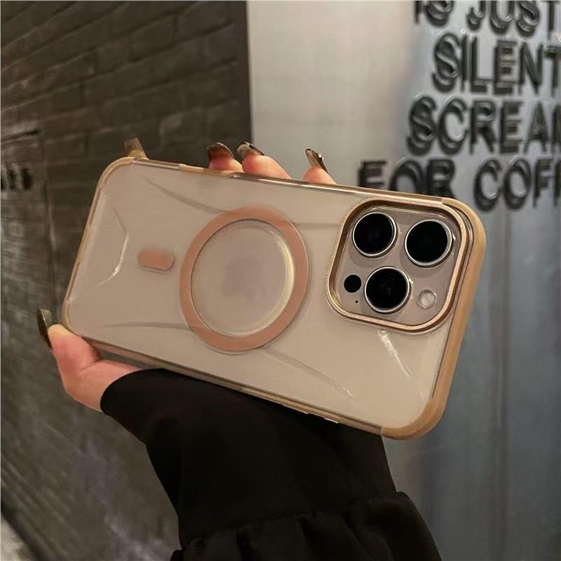 Matte Transparent Fashion Technology  Case For iPhone 16 Plus 15 14 13 12 Pro Max 11 Magnetic For Magsafe Wireless Charge Cover