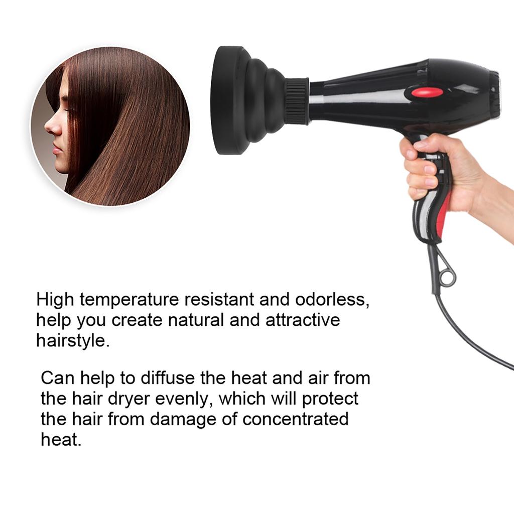 Professional Folding Hair Dryer Diffuser Cover Hairdressing Blower Wind Cover (Black)