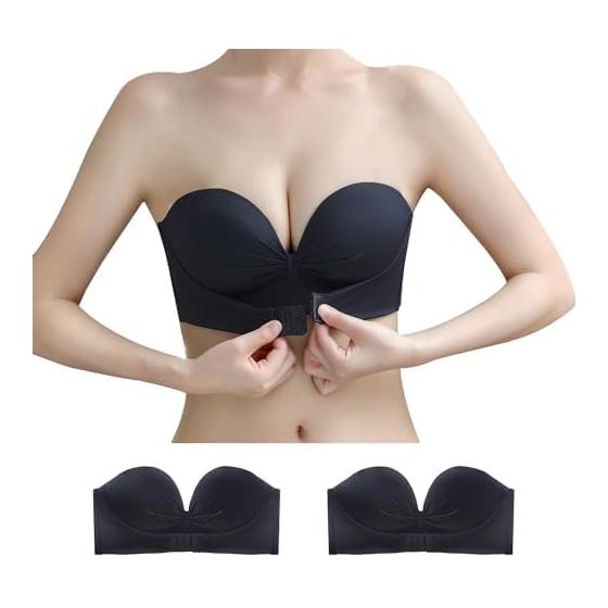 [Olabela] Strapless Bra, Tube Top [Triple Anti-slip Reinforced] [Beautiful Breasts and Back] Strapless Bra, High Underarms, Wireless, High
