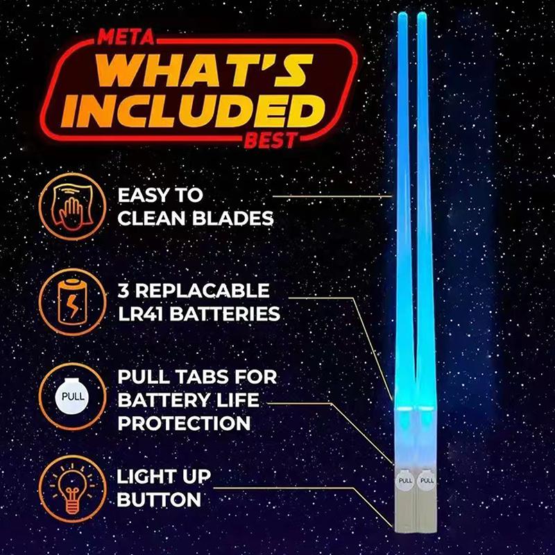 1 Pair Glowing Chopsticks Light Up Sticks Versatile Led Chopsticks For Club Party Wedding Birthday Raves Concert Reusable