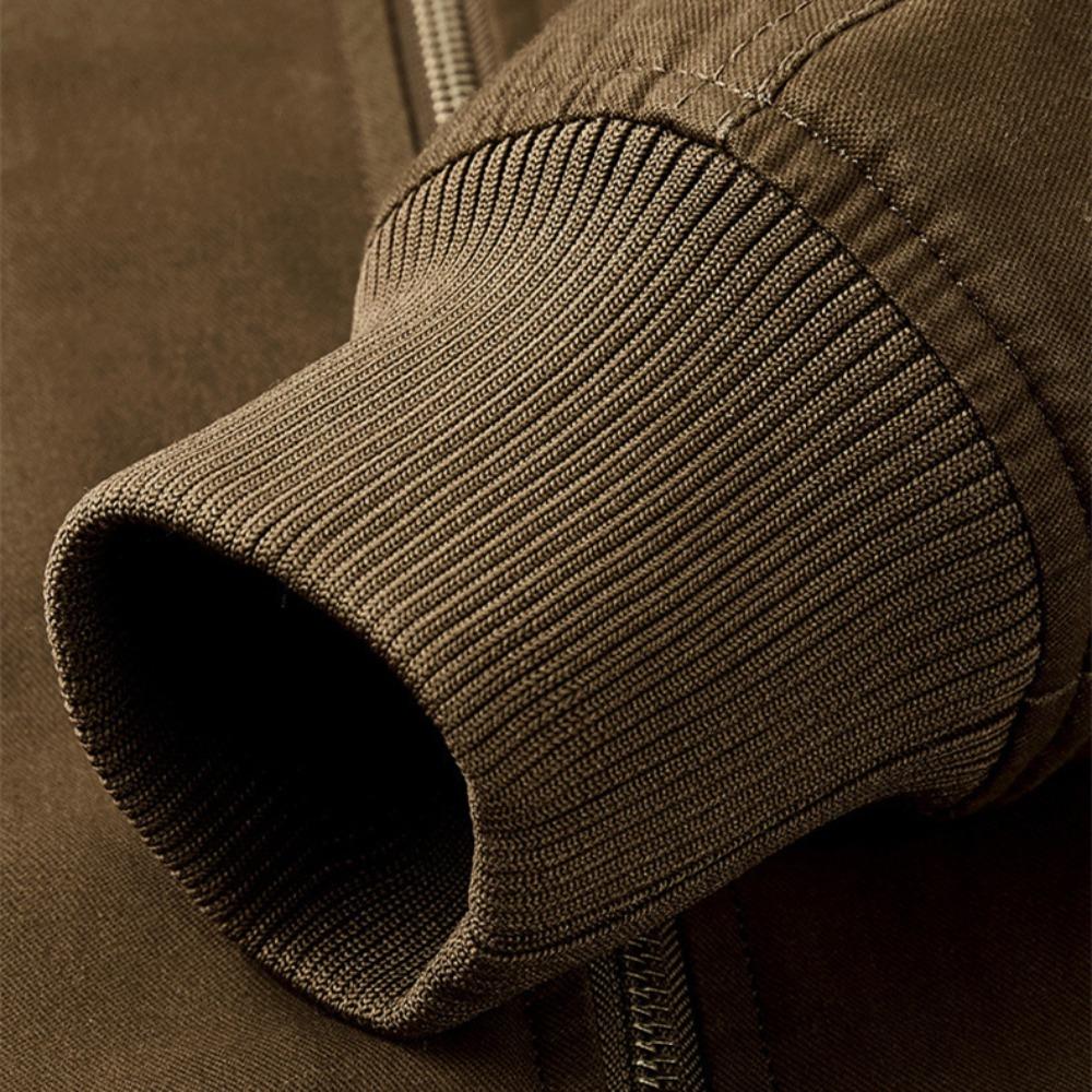 Men Cotton Jacket 2025 Retro Versatile Lamb Fleece Thickened Anti Cold Warm Collar Coat Outdoor Casual Winter Wear Cotton Jacket