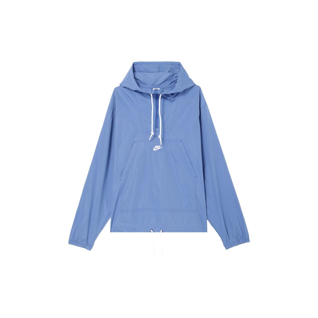 Nike Club Marina Logo Print Solid Color Hooded Pullover Jacket Men Jackets Royal-Blue FN3893-480