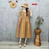 New Mori Female Pastoral Summer New Literary Large Size Fat MM Fattened Plus Printed Short-sleeved Dress